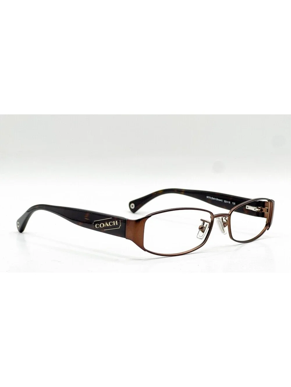 Coach HC 5019 9076 Satin Brown Rectangle Authentic Eyeglass Frames 52-16